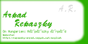 arpad repaszky business card